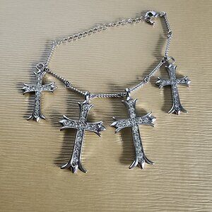 Off Park Silver Tone Crystal 4 Cross Bracelet. Price To Sell!